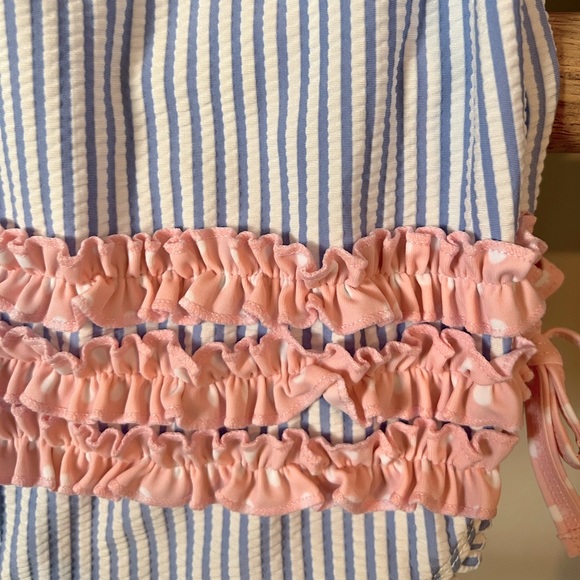 RuffleButts Seersucker Rashguard 3-6 months - Picture 3 of 4